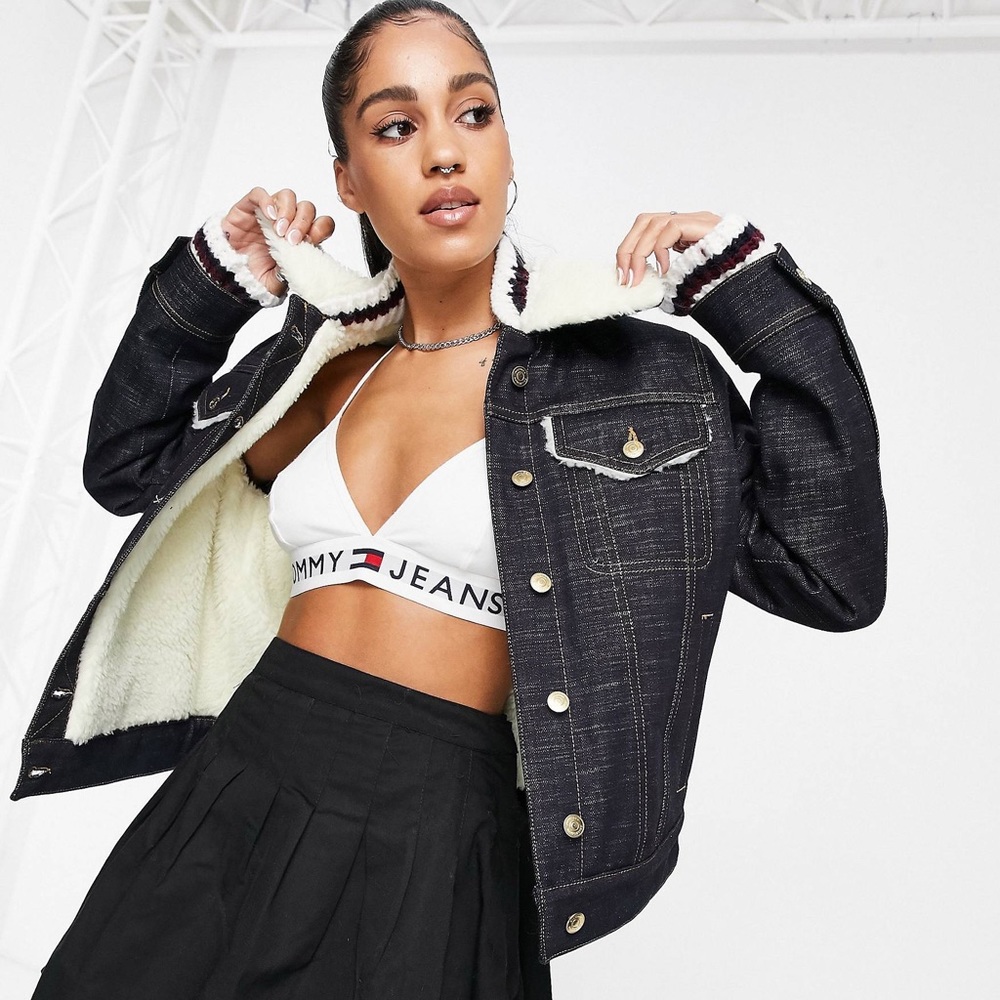 tommy hilfiger winter denim trucker jacket